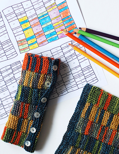 Color by Number Stripy Mitts