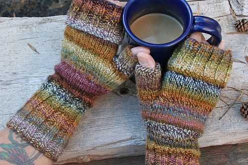 Ravelry: Cozy Cuffed Mitts pattern by Karen Everitt