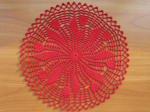 The Tulip and Leaf Crocheted Doily