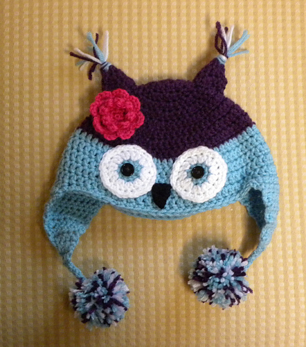 Ravelry carriechelles Owl Hat Large Crochet hat hats children easy cowl wolf kid hooded patterns baby winter chunky beanie toddler scoodie hoodie diy diytomake beanies