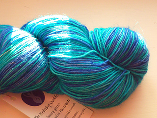 Tkg self striping sock yarn in Ocean colourway.