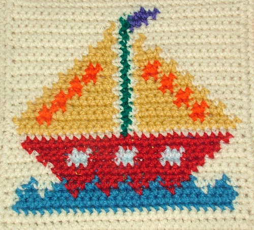 Tapestry Crochet Sail Boat