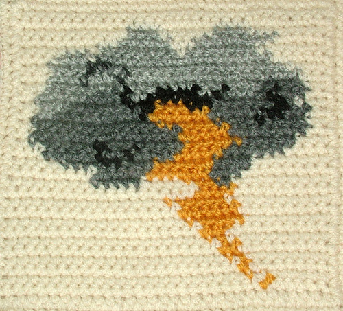 Tapestry Crochet Lightening Cloud