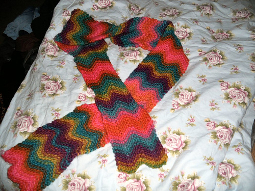 Garter st chevron scarf