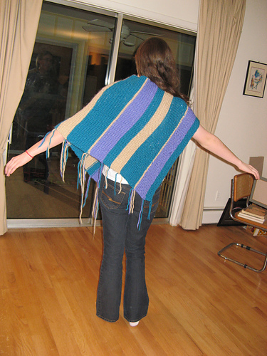 Striped Rectangular Poncho