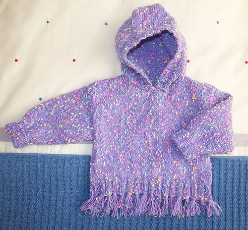 Hooded Pullover with Optional Fringe