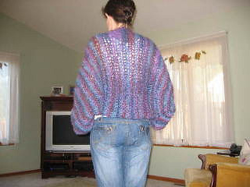 Pink Fringe Slouchy Shrug