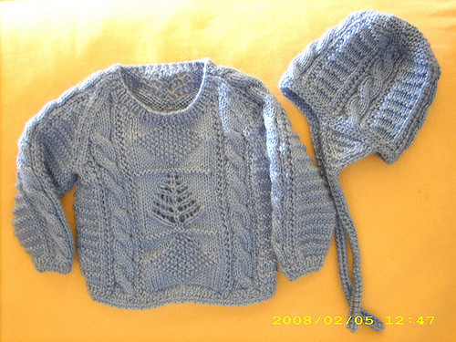 Cables and Textures Pullover, Cap and Afghan