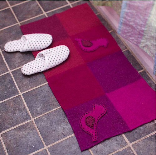 Birdie Felted Patchwork Bath Mat