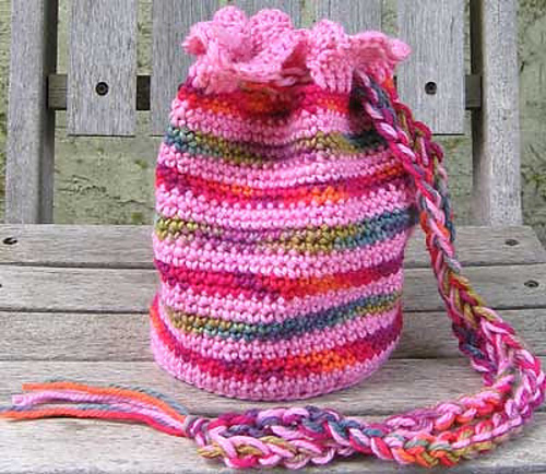 Red, White, Black Drawstring Bag