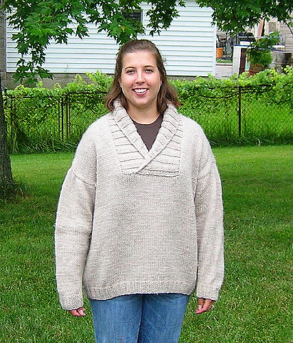 Simple Sweater with Polo Neck or Shawl Collar