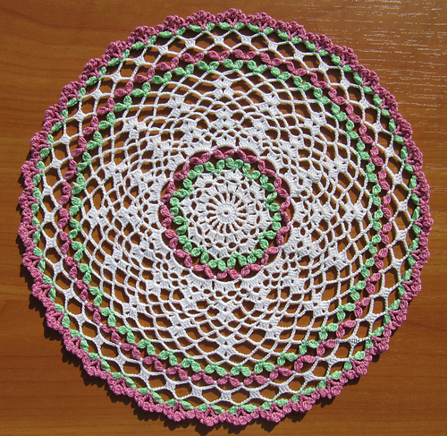 Green and Pink Doily