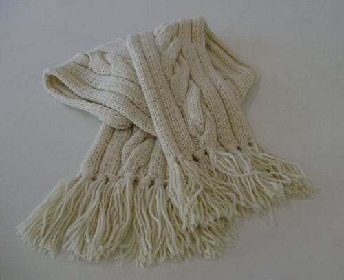 Long Cable Scarf in Inca