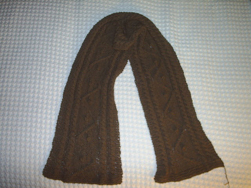 A Scarf With Cables and Bobbles Too