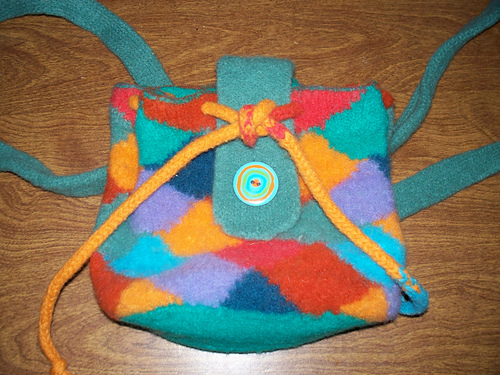 Harlequin-Patterned Backpack