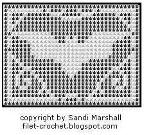 Bat With Swirl Border Filet Crochet