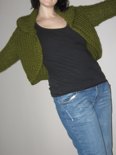 Knitted Cable Collar Bolero 