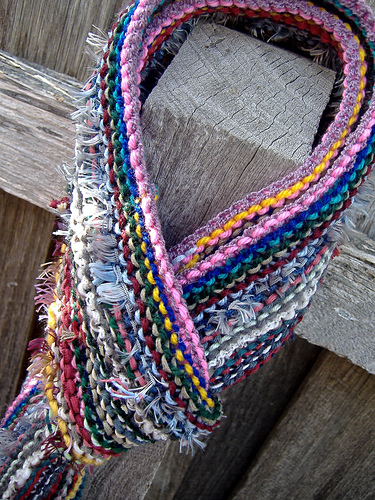 scrap happy scarf - for knitters
