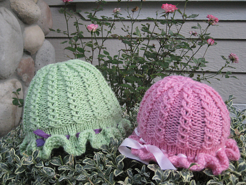 Faux Cable Baby Hats
