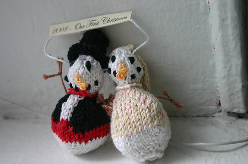 Bride and Groom Snowmen Ornaments