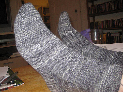 Two Toe-Up Socks on a Single Circular Needle
