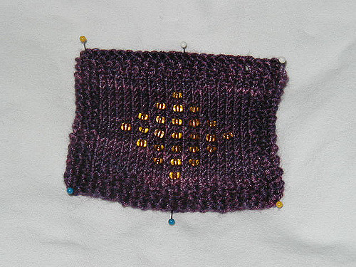 Swatch for Beaded Sock Pattern