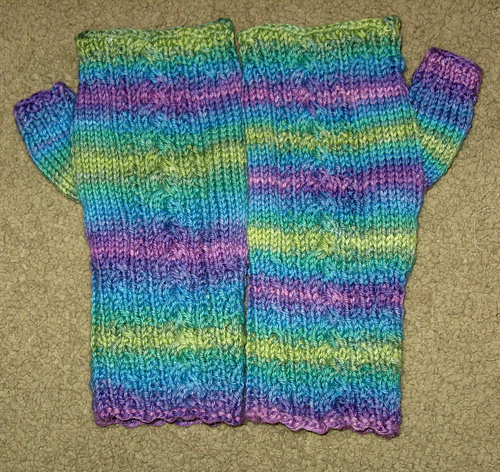 Mixed Ribs Fingerless Mitts photo 4