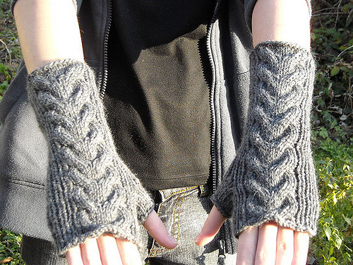 Cable Knit Wrist Warmers - byfrenchknittyFlickr