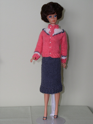 E: V-Yoke Cardigan and Stocking Cap