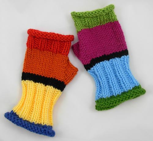 Color Block Fingerless Gloves