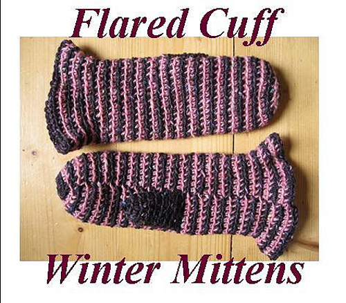 Flared Cuff Winter Mittens