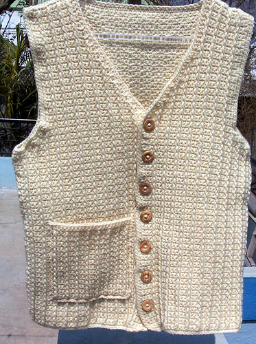 Fisherman Crochet Aran Vest photo 3