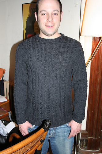 35 Man's Sweater with Cables