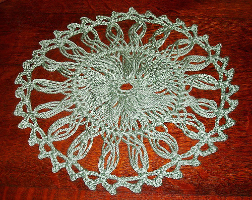 Earthy Sun Hairpin Lace Doily