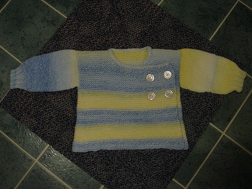 Asymmetric Garter Stitch Baby Sweater and Blanket