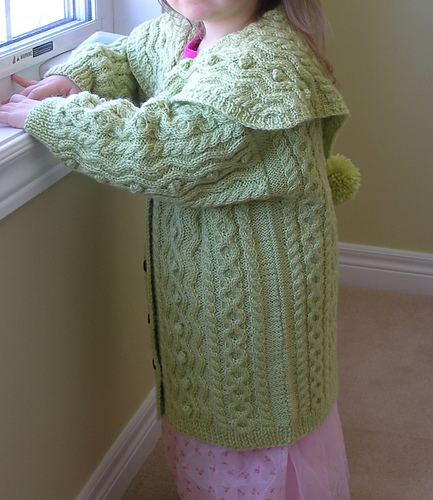 Aran Coat with Large Collar