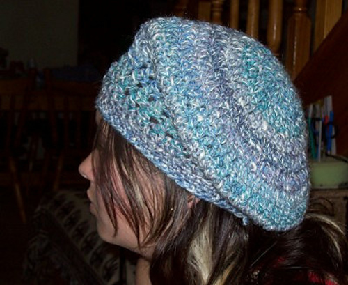 Beret with a simple cross stitch