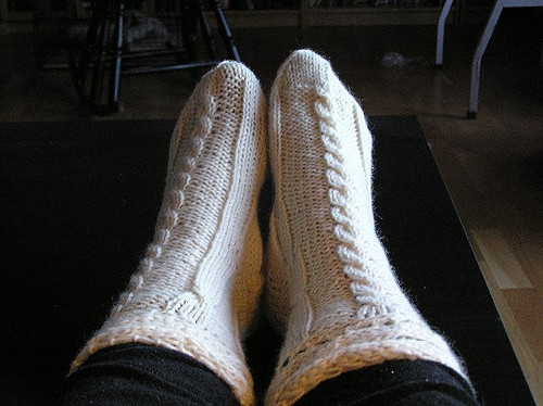 Socks with cables