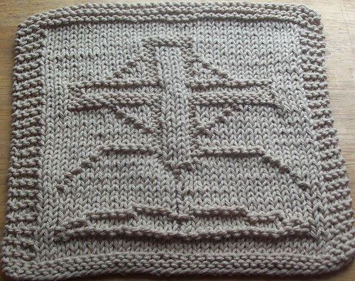 Cross with Bible Knit Dishcloth Pattern 