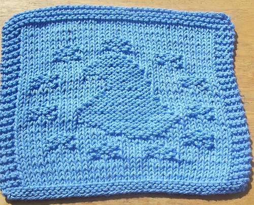 Eagle with Stars Knit Dishcloth Pattern 