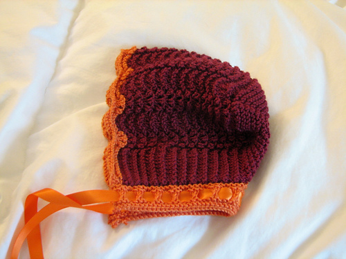 Feather and Fan Baby Bonnet - Worsted Wt photo 8
