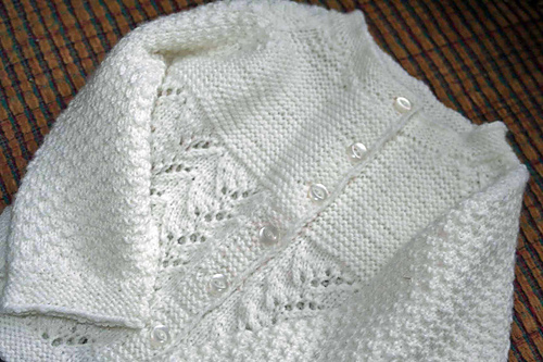 8103-7 Raglan Cardigan, Bonnet & Romper (Bonnet)