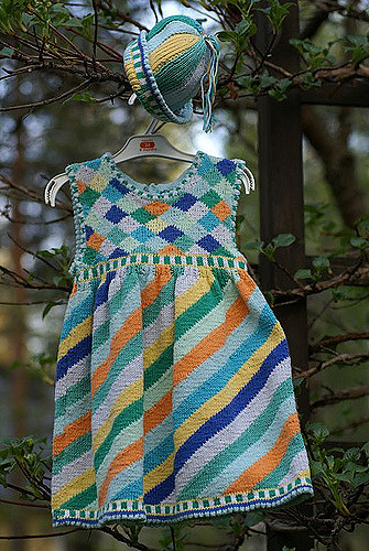 Baby's Diagonal Stripe Dress