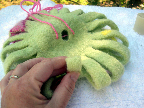 Knitted/Felted Garden Lantern photo 2