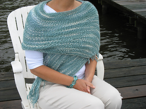 Self-Fringing Bias Shawl / Scarf photo 1