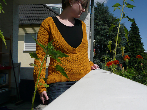 # 13 Pulli mit taillentiefem V-Ausschnitt