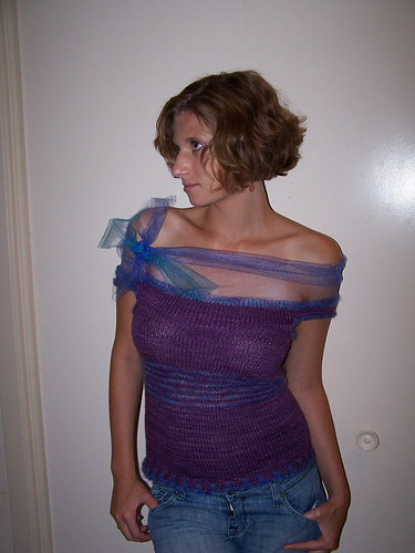Tulle Trimmed Top