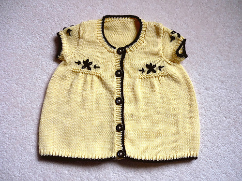 Design D - Girl's Smock Cardigan with Flowers