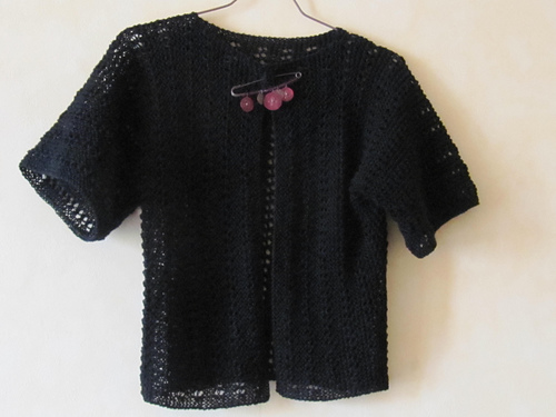 Veste Bambou à manches courtes "point mousse et jours"