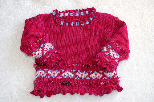 Ruffled Sweatheart Pullover